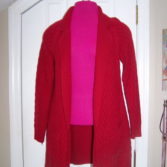 Candie's Sweaters - Candie's Cable Knit Open Front Sweater Sz L